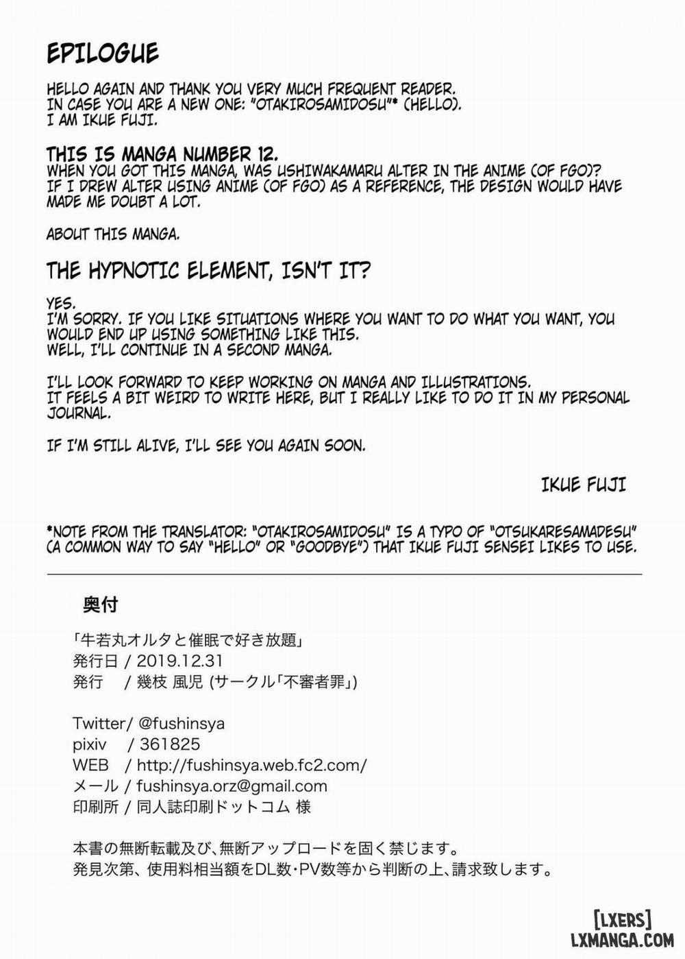 Doing What I Want With an Hypnotized Ushiwakamaru Alter Oneshot trang 24