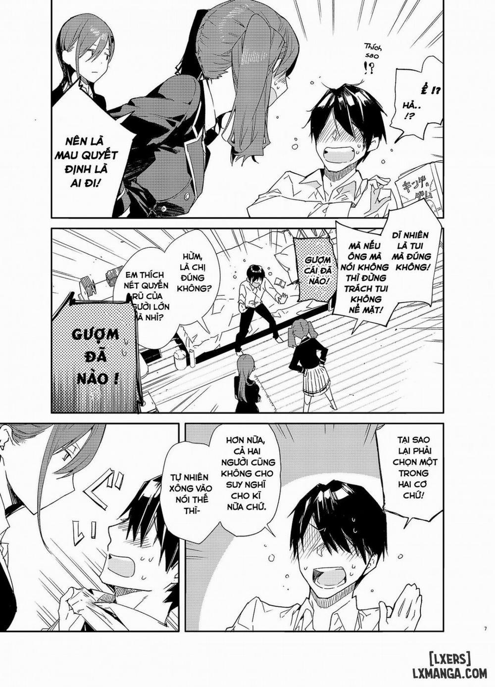 Kinjo no Tsuntsun Imouto to Muhyoujou Ane ni Semarare Ecchi Oneshot trang 4