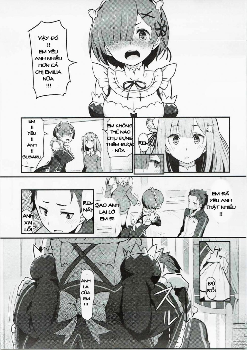 Rem no Emilia Kuttsuke Daisakusen (Re:Zero kara Hajimeru Isekai Seikatsu) Chương Oneshot Trang 3