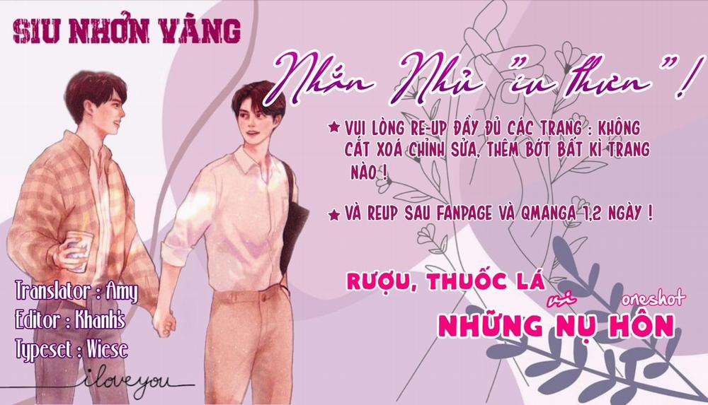 Rượu, Thuốc Lá và Những Nụ Hôn Chương Oneshot Trang 1