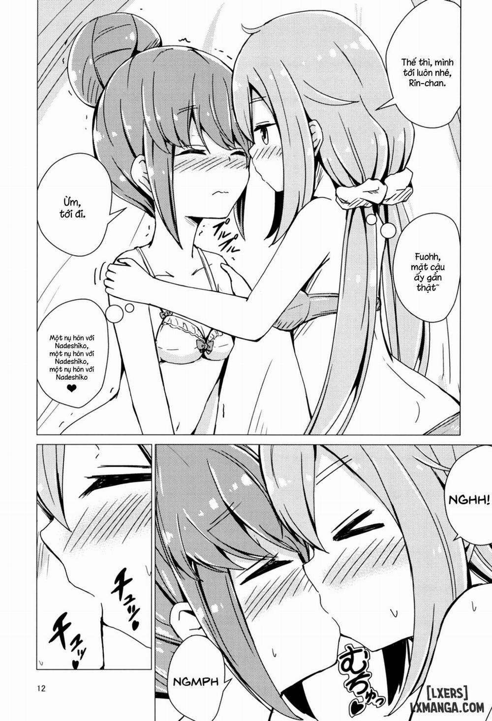 Sex Shinai to Derenai Tent ni Tojikomerareta NadeRin Oneshot trang 10