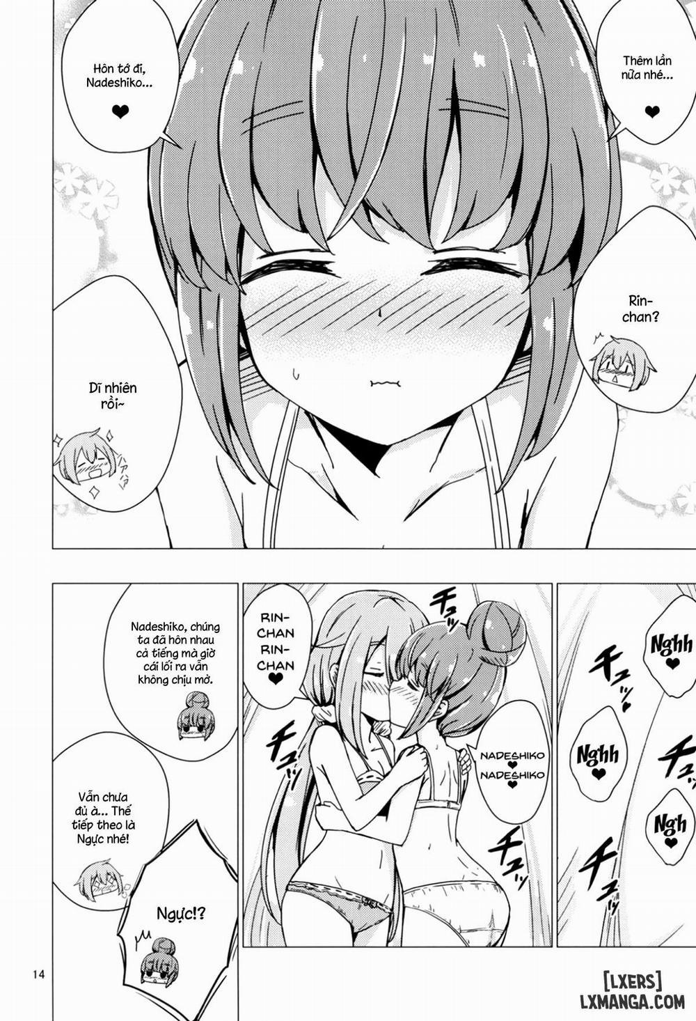 Sex Shinai to Derenai Tent ni Tojikomerareta NadeRin Oneshot trang 12