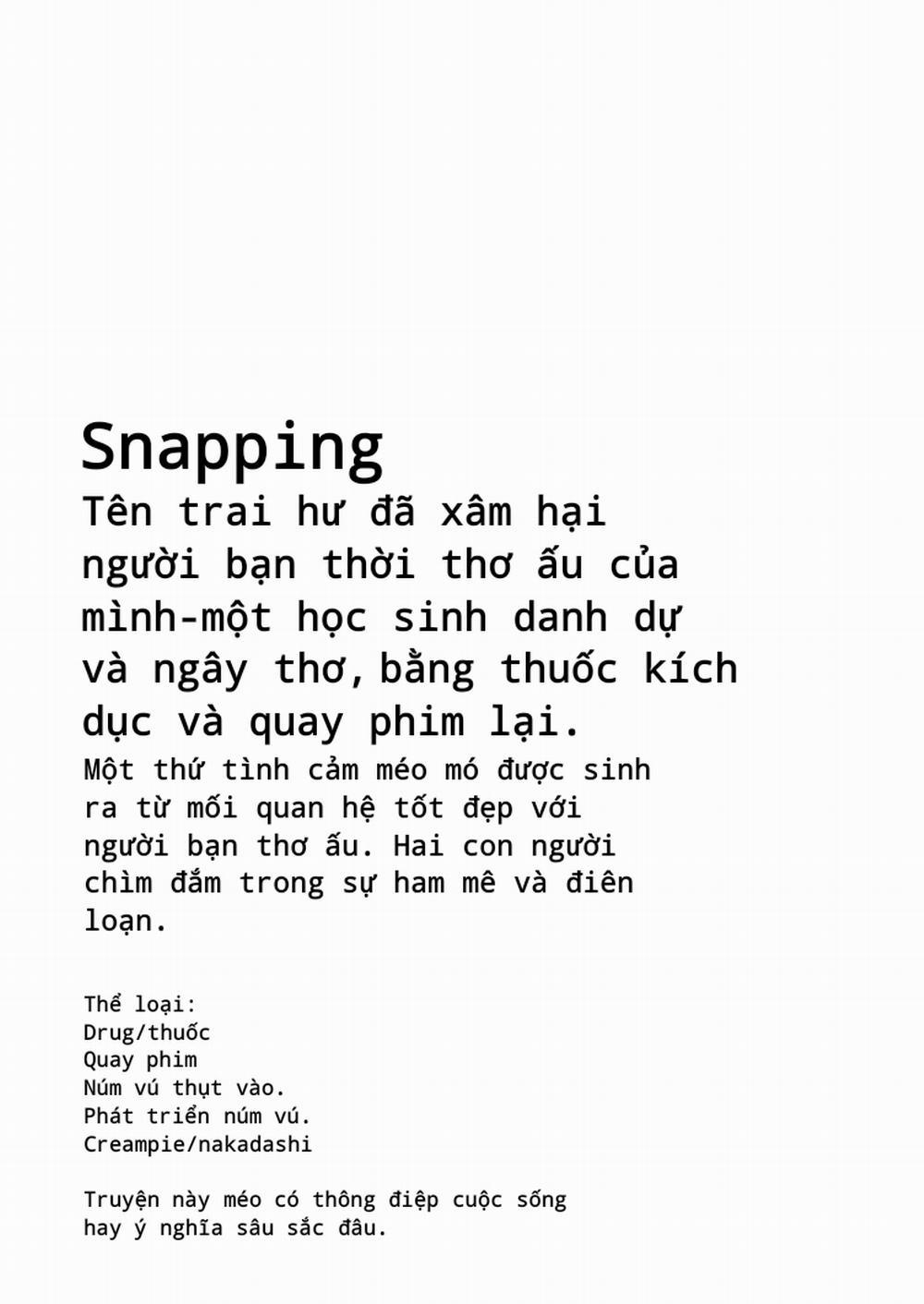 Tên trai hư đã xâm hại người bạn thời thơ ấu của mình - một học sinh danh dự và﻿ ngây thơ, bằng thuốc kích dục và quay phim lại Chương 0 Ghen Trang 5