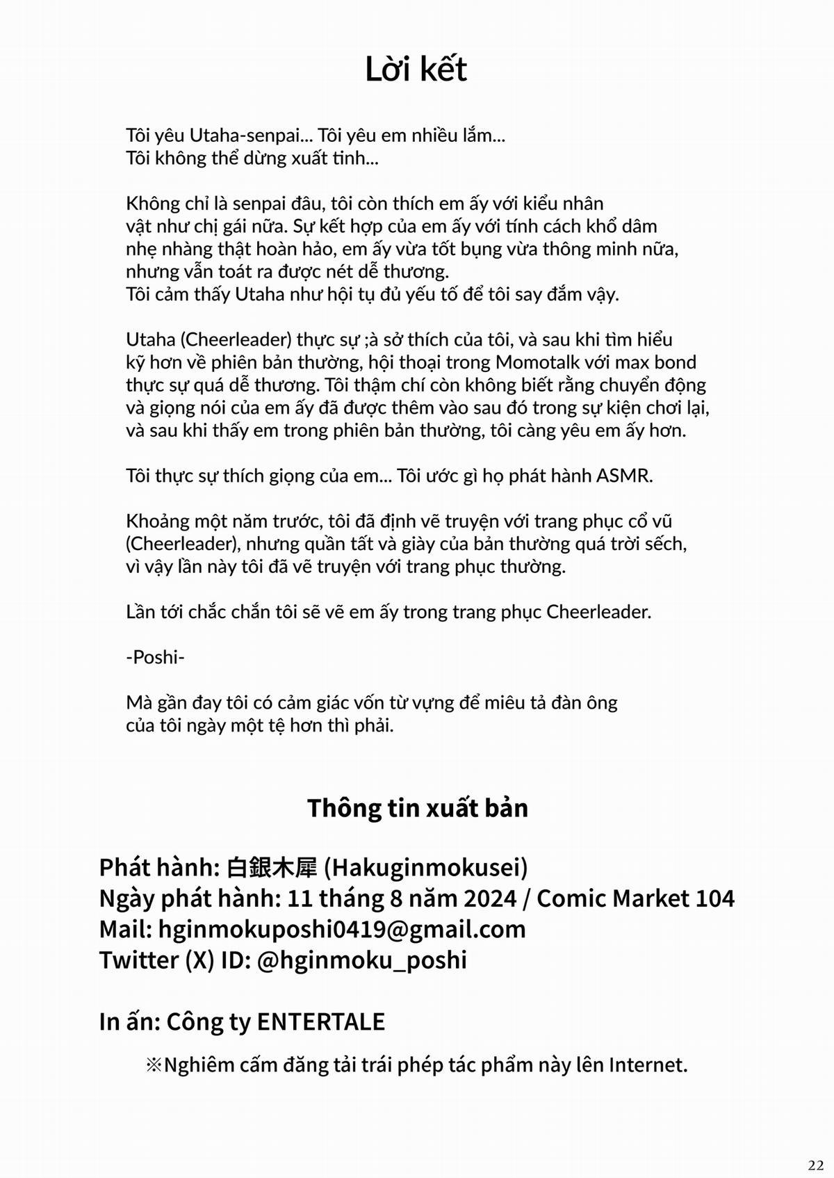 Tôi Muốn Bắn Tùm Lum Vào Shiraishi Utaha (Ẻm Là Người Tốt Mà) OneShot trang 22
