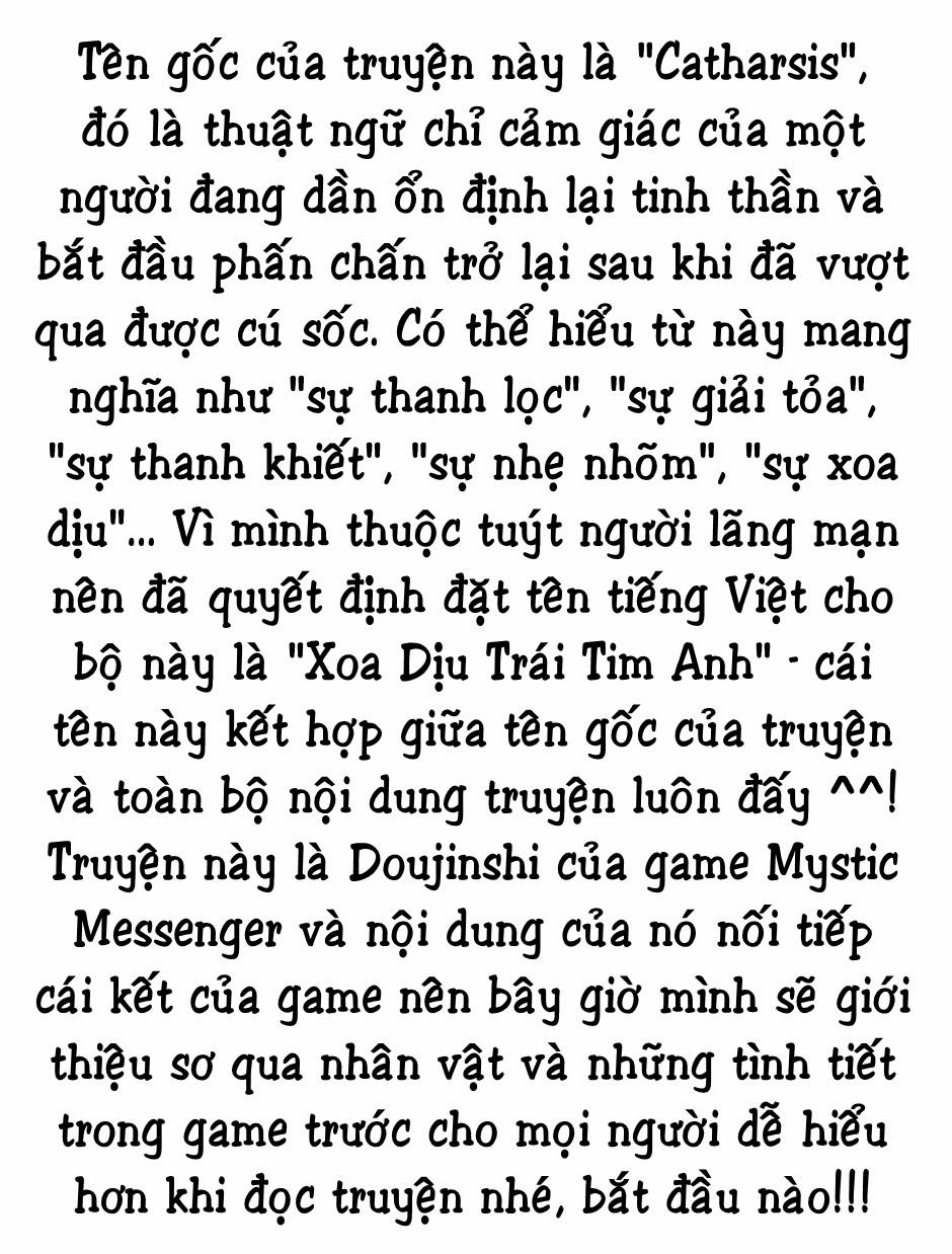 Xoa Dịu Trái Tim Anh - Catharsis (Mystic Messenger) Chương T p 1 Trang 3